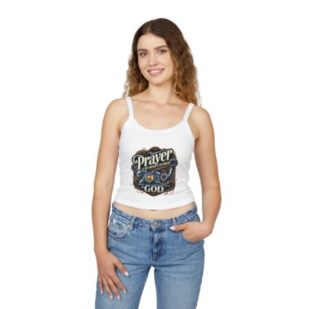 Prayer Is My Private Number to God Women's Spaghetti Strap Tank Top - Faith-Inspired Summer Comfort