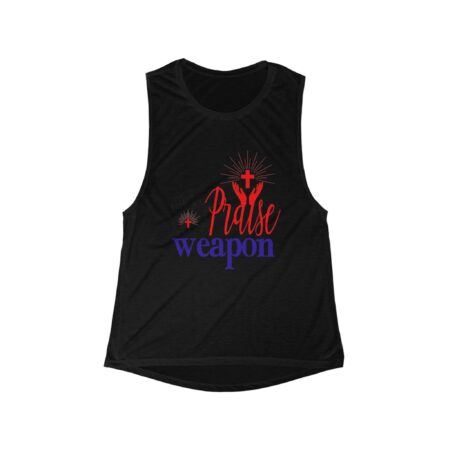 Praise Weapon Women's Flowy Muscle Tank - Inspirational Tank Top for Faith, Workout & Casual Wear